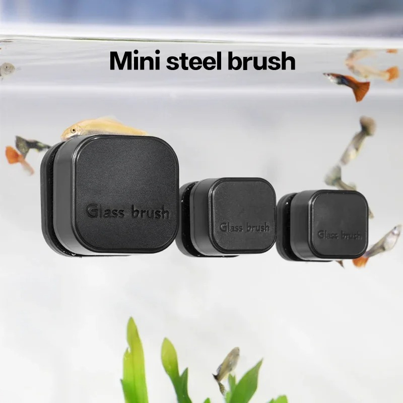 Marine Aquarium Glass Cleaner - Mini-Quadrat-Magnetbürste für Aquarien, Glasreiniger, kratzfester Glasreiniger,