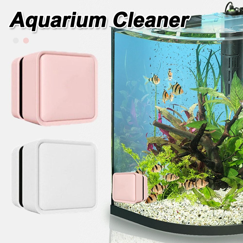 Marine Aquarium Glass Cleaner - Magnetische Aquarium-Glasreiniger-Bürste, kratzfester Mini-Glasreiniger, quadratischer Algenschaber