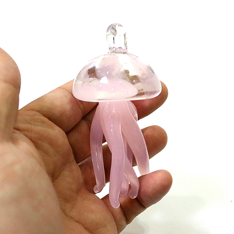 Marine Aquarium Home - Rosa Quallen glas anhänger niedliche meeres